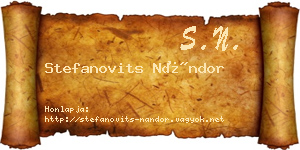 Stefanovits Nándor névjegykártya