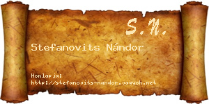 Stefanovits Nándor névjegykártya