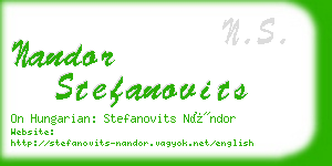 nandor stefanovits business card